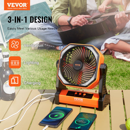 Nešiojamas ventiliatorius VEVOR D10, 20000 mAh