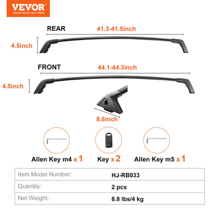 Stogo bagažinės skersiniai VEVOR Toyota RAV4 (2019-2023), 118 kg apkrova
