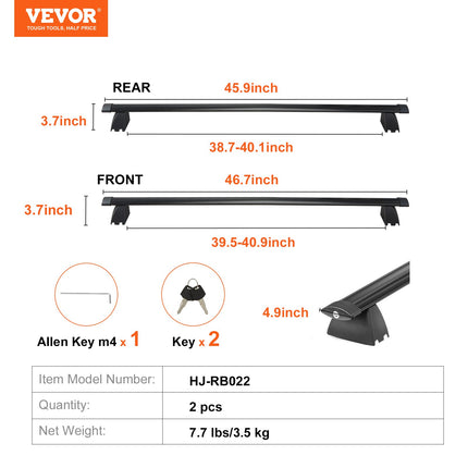 Stogo bagažinės skersiniai VEVOR Jeep Grand Cherokee (2011-2021), 90,72 kg