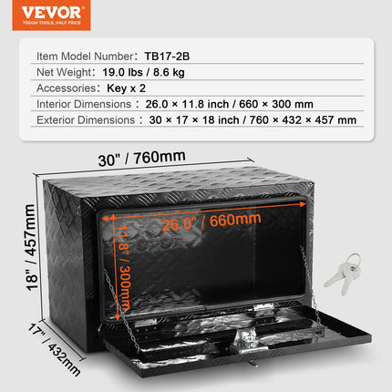 Sunkvežimio įrankių dėžė VEVOR TB17-2B, 760 x 432 x 457 mm