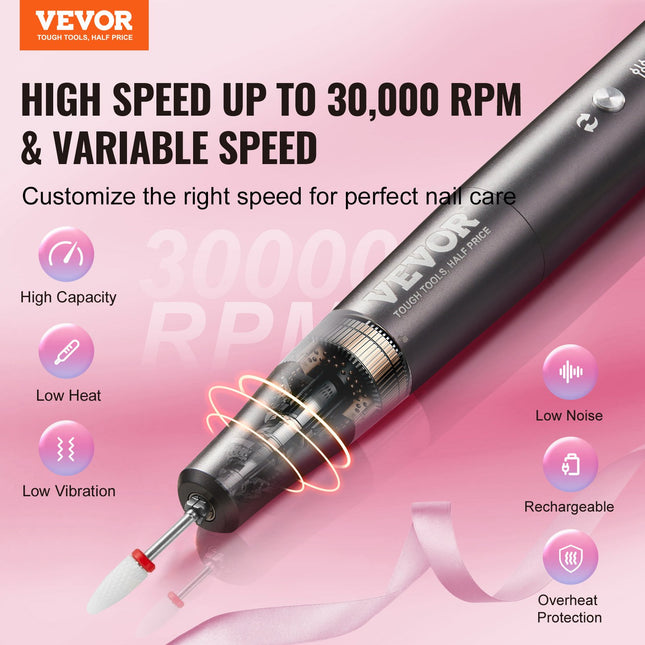 Elektrinė nagų dildė VEVOR UV-1003, 30 000 aps./min.