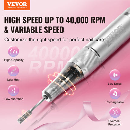 Elektrinė nagų dildė VEVOR UV-401, 40 000 sūk./min.