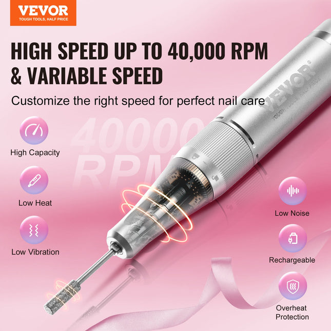 Elektrinė nagų dildė VEVOR UV-401, 40 000 sūk./min.