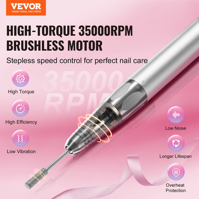 Elektrinė nagų dildė VEVOR SN360S, 35000 RPM