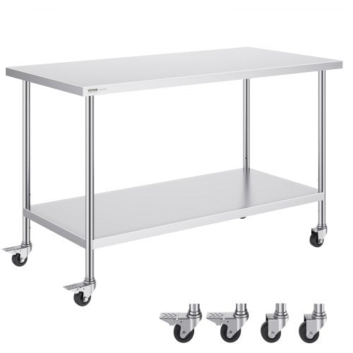 Nerūdijančio plieno darbo stalas VEVOR HETG-30*60, 762 x 1524 mm