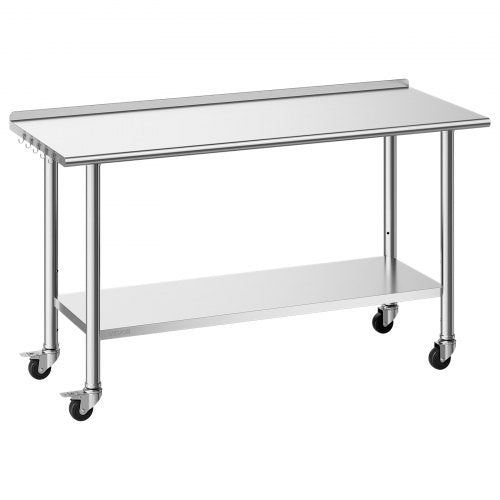 Nerūdijančio plieno darbo stalas VEVOR YH2-J-D-60, 61x152 cm