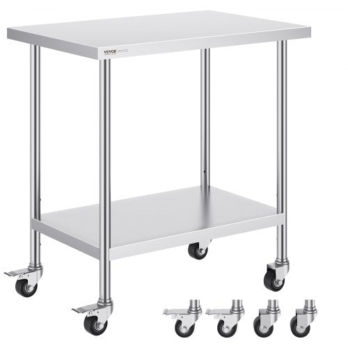 Nerūdijančio plieno darbo stalas VEVOR GZT910*610J, 610 x 914 mm