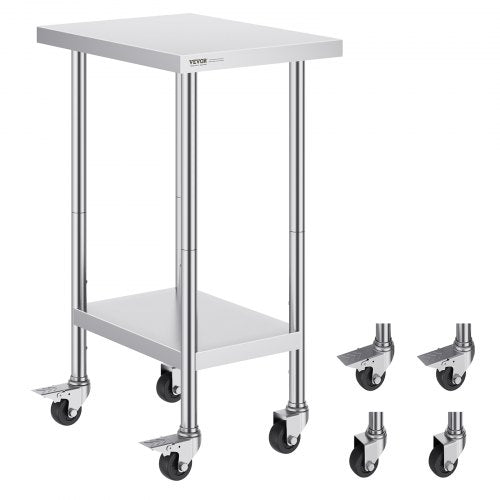 Nerūdijančio plieno darbo stalas VEVOR HETG-24*18, 610 x 457 mm