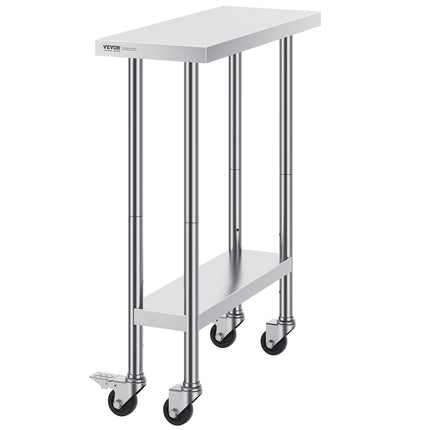 Nerūdijančio plieno darbo stalas VEVOR HETG-30*12, 762 x 305 mm