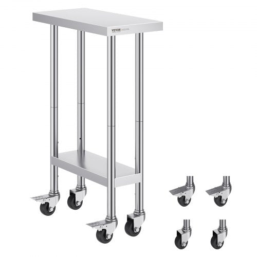 Nerūdijančio plieno darbo stalas VEVOR HETG-24*12, 610 x 350 mm