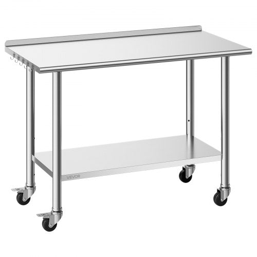 Nerūdijančio plieno darbo stalas VEVOR YH2-J-D-48, 61x122 cm