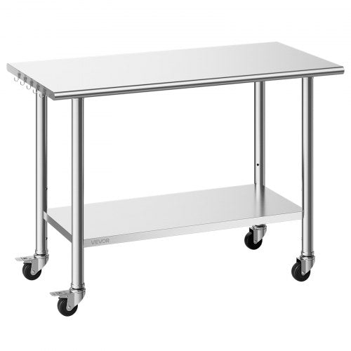 Nerūdijančio plieno darbo stalas VEVOR YH2-J-48, 61x122 cm