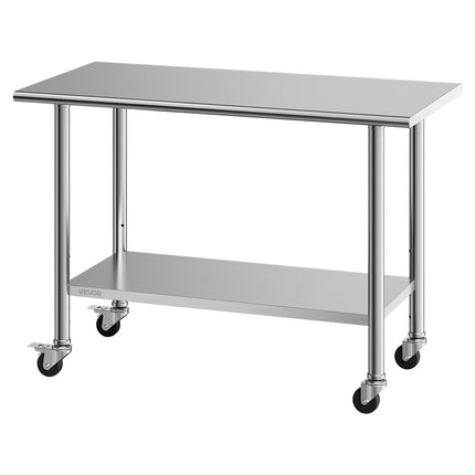 Nerūdijančio plieno darbo stalas VEVOR YH2-J-48, 61x122 cm