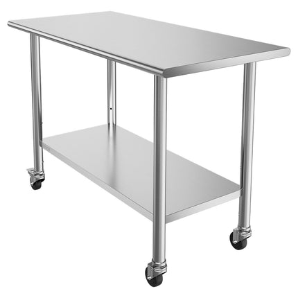 Nerūdijančio plieno darbo stalas VEVOR YH2-J-48, 61x122 cm
