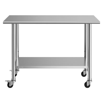 Nerūdijančio plieno darbo stalas VEVOR YH2-J-48, 61x122 cm