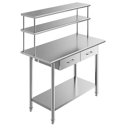 Nerūdijančio plieno darbo stalas VEVOR YH2-48-XP, 61x122 cm
