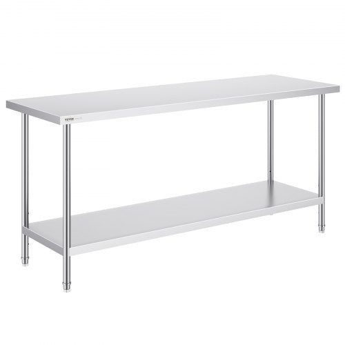 Nerūdijančio plieno darbo stalas VEVOR HET-24*72, 61 x 183 cm