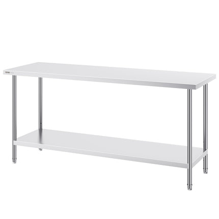 Nerūdijančio plieno darbo stalas VEVOR HET-24*72, 61 x 183 cm
