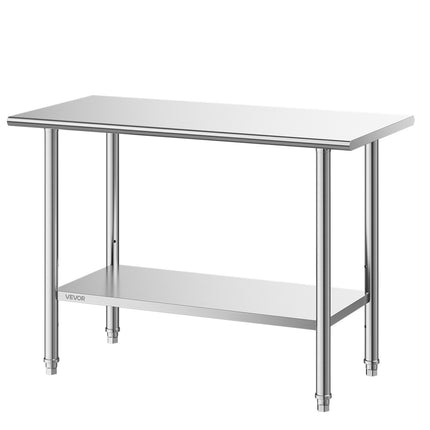 Nerūdijančio plieno darbo stalas VEVOR YH2-48, 61x122 cm