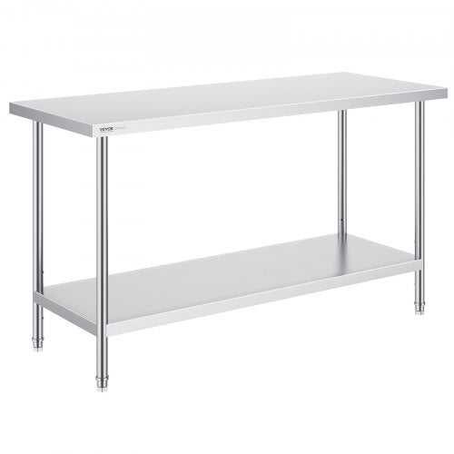 Nerūdijančio plieno darbo stalas VEVOR HET-24*60, 61x152 cm