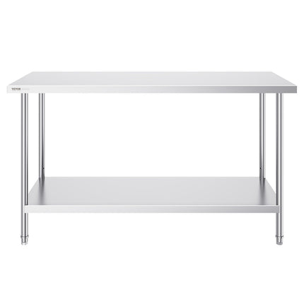 Nerūdijančio plieno darbo stalas VEVOR HET-24*60, 61x152 cm