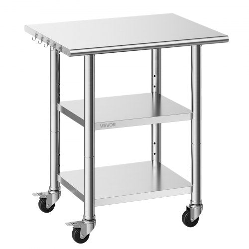 Nerūdijančio plieno darbo stalas VEVOR YH3-J-30, 61x76 cm