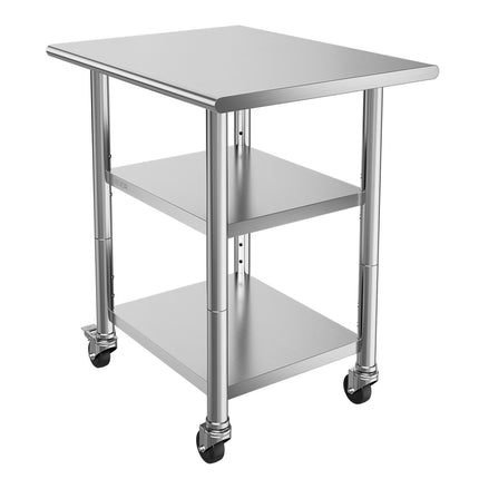 Nerūdijančio plieno darbo stalas VEVOR YH3-J-30, 61x76 cm