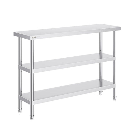 Nerūdijančio plieno darbo stalas VEVOR SCGZT1220*355T, 35,6x121,9 cm