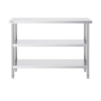 Nerūdijančio plieno darbo stalas VEVOR SCGZT1220*355T, 35,6x121,9 cm