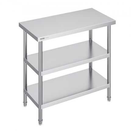 Nerūdijančio plieno darbo stalas VEVOR SCGZT910*455T, 45,7x91,4 cm