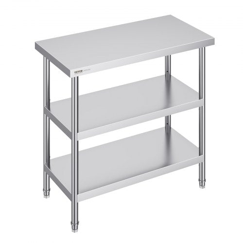 Nerūdijančio plieno darbo stalas VEVOR SCGZT910*455T, 45,7x91,4 cm