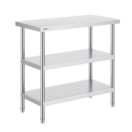 Nerūdijančio plieno darbo stalas VEVOR SCGZT910*455T, 45,7x91,4 cm