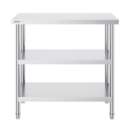 Nerūdijančio plieno darbo stalas VEVOR SCGZT910*455T, 45,7x91,4 cm