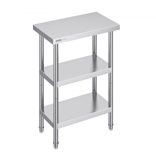 Nerūdijančio plieno virtuvinis stalas VEVOR SCGZT610*355T, 35,6x61 cm
