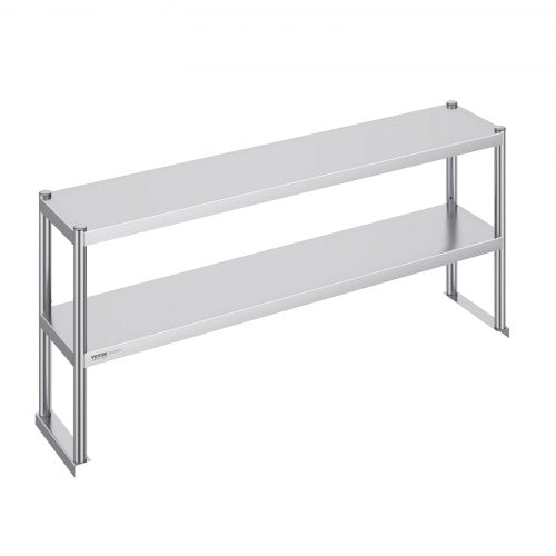 Dviguba nerūdijančio plieno lentyna VEVOR LJ1520*300, 152 cm ilgio