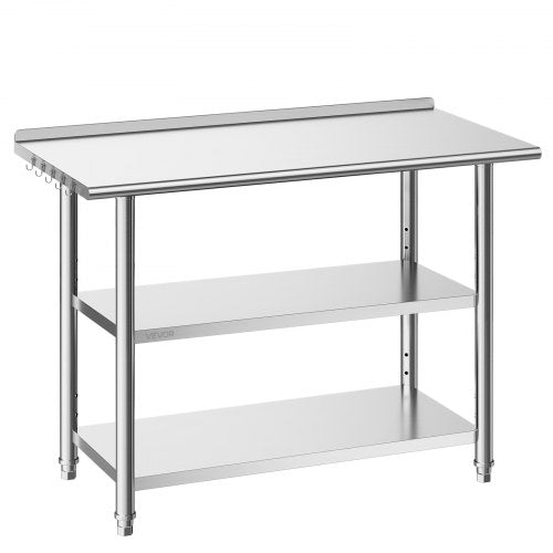 Nerūdijančio plieno darbo stalas VEVOR YH3-D-48, 61x122 cm