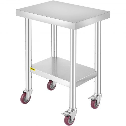 Nerūdijančio plieno darbo stalas VEVOR GZT61*45*85, 317 kg apkrova