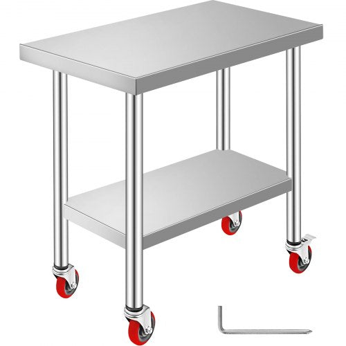 Nerūdijančio plieno darbo stalas VEVOR GZT76*45*85, 762 x 450 x 860 mm
