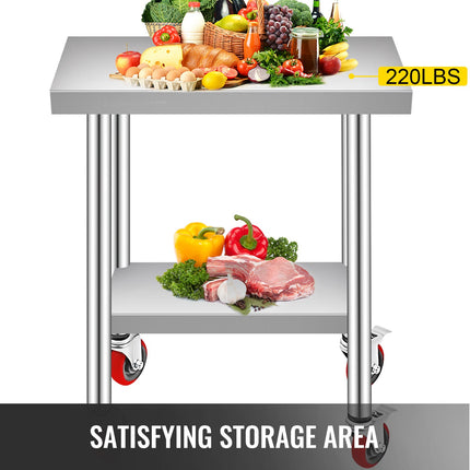Nerūdijančio plieno darbo stalas VEVOR GZT76*45*85, 762 x 450 x 860 mm