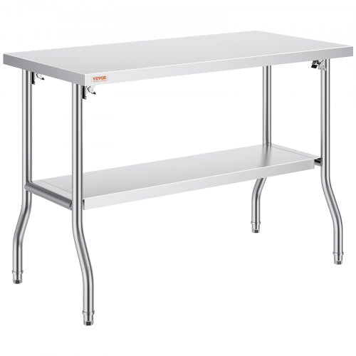 Sulankstomas nerūdijančio plieno darbo stalas VEVOR ZDGZTDXP122*61*85, 122x61 cm