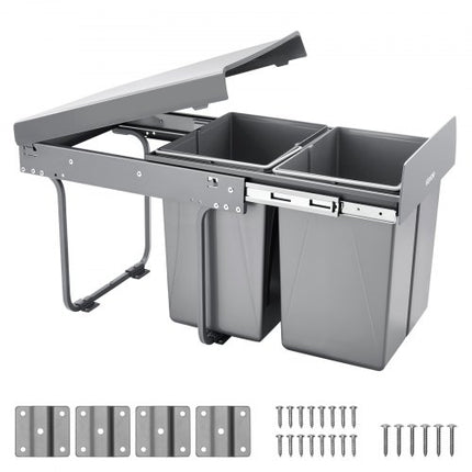 Ištraukiama šiukšliadėžė VEVOR DB-20L02, 2 x 20 l talpa