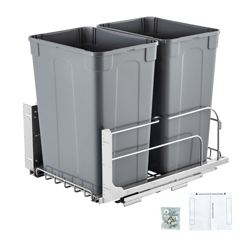 Ištraukiama šiukšliadėžė VEVOR BB-LM35L02, 2 x 33 l