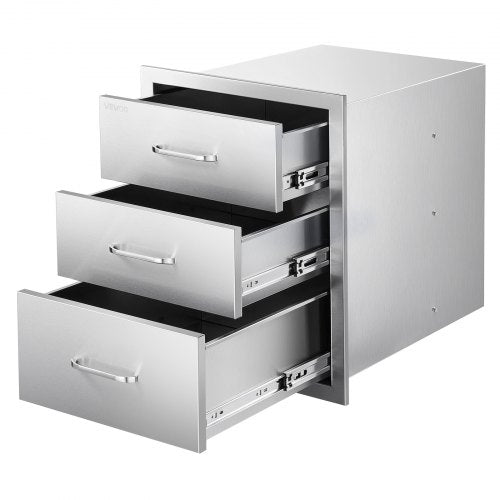 Lauko virtuvės stalčiai VEVOR KM-CTG-2302-SKU3, 3 stalčių blokas