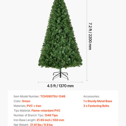 Dirbtinė kalėdinė eglutė VEVOR TCH59075U-1346, 2,2 m