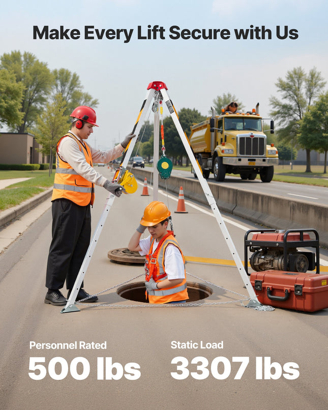 Gelbėjimo trikojis darbui ribotose erdvėse VEVOR JC1200985, 544 kg gervė