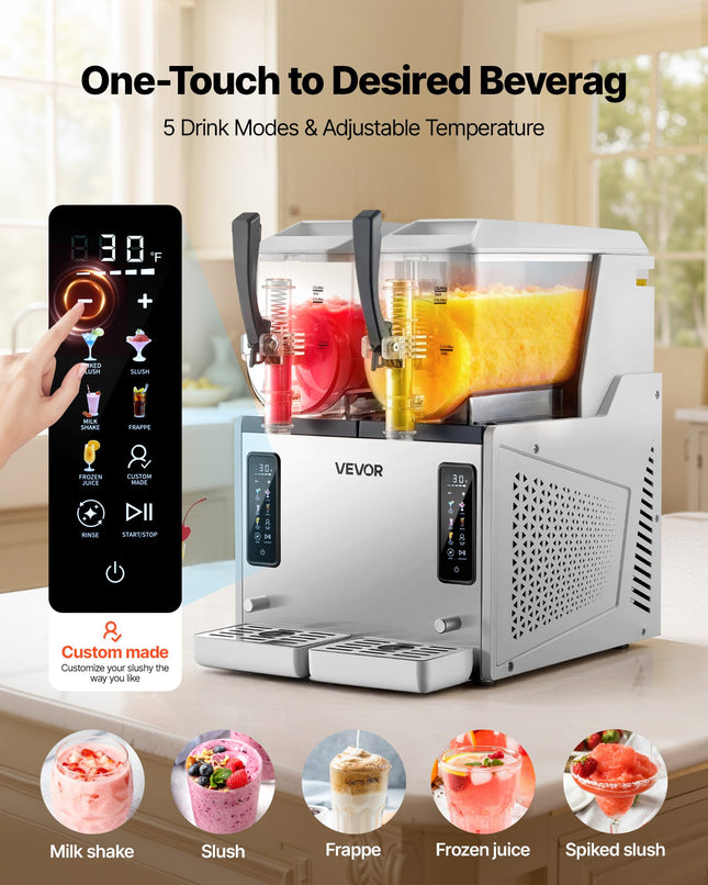 Šaldytų gėrimų gaminimo aparatas VEVOR X-60, 2 x 3 l talpa