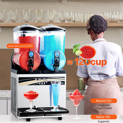 Šaldytų gėrimų aparatas VEVOR X-300, 2x15 l talpa