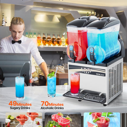 Šaldytų gėrimų aparatas VEVOR X-300, 2x15 l talpa