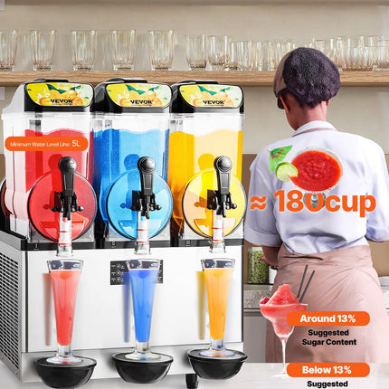 Šaldytų gėrimų aparatas VEVOR X-450, 3 x 15 l talpa