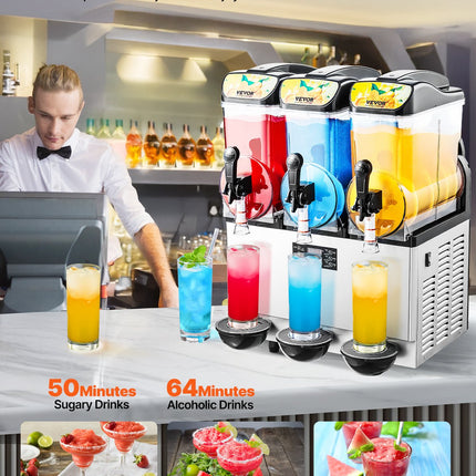 Šaldytų gėrimų aparatas VEVOR X-450, 3 x 15 l talpa